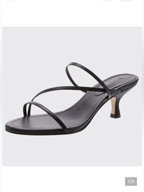 SCHUTZ Black Strappy Kitten Heel Slide